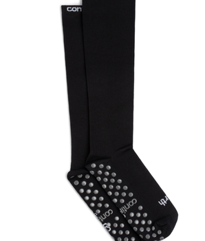 Continuall grippy compression heeling socks with non-slip sole