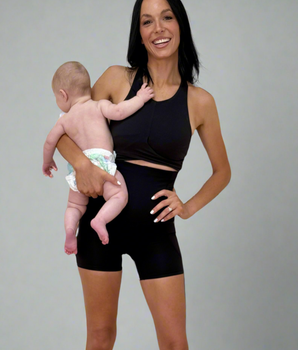 Continuall postpartum compression mini short with RepairWear core support