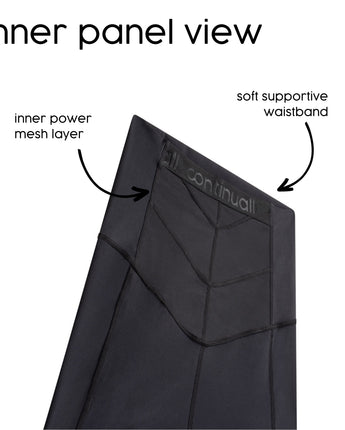 Inside view of the Continuall pregnancy short showing the support panels