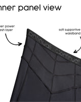 Inside view of the Continuall postpartum short showing the support panels
