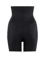 Continuall pregnancy compression mini short, back view showing RepairWear panels